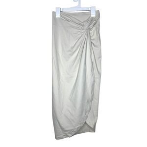 NEW Susana Monaco Knotted Midi Skirt in Blanched Almond Small